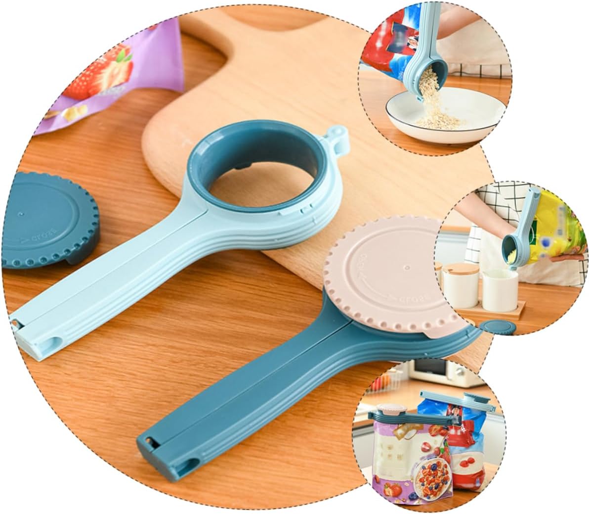 SHOWERORO 2pc Sealing Clip Discharge Food Clip Plastic
