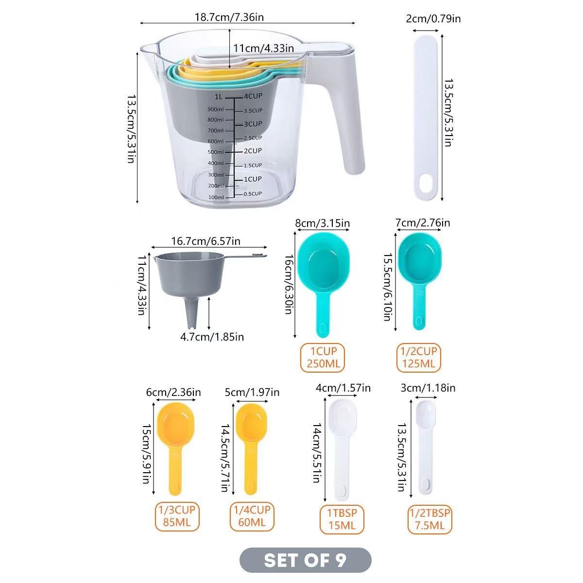 COOK WITH Measuring Cup Set - 9 PC