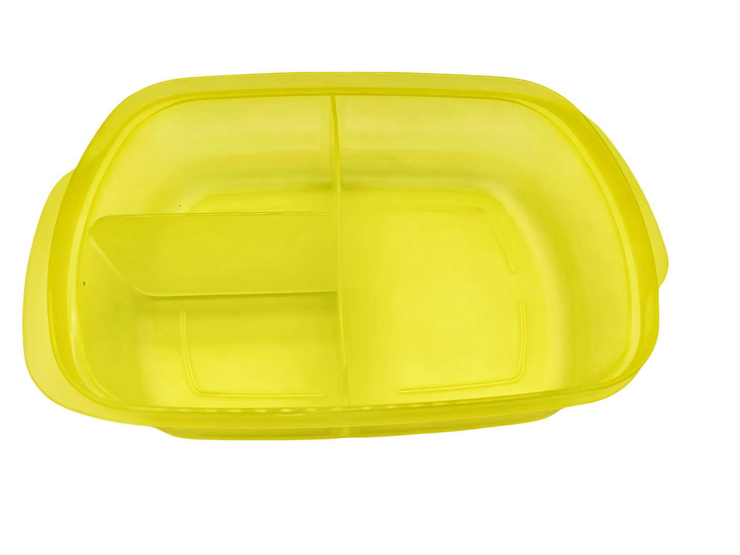 Microwave Divided Rectangle Dish Container yellow