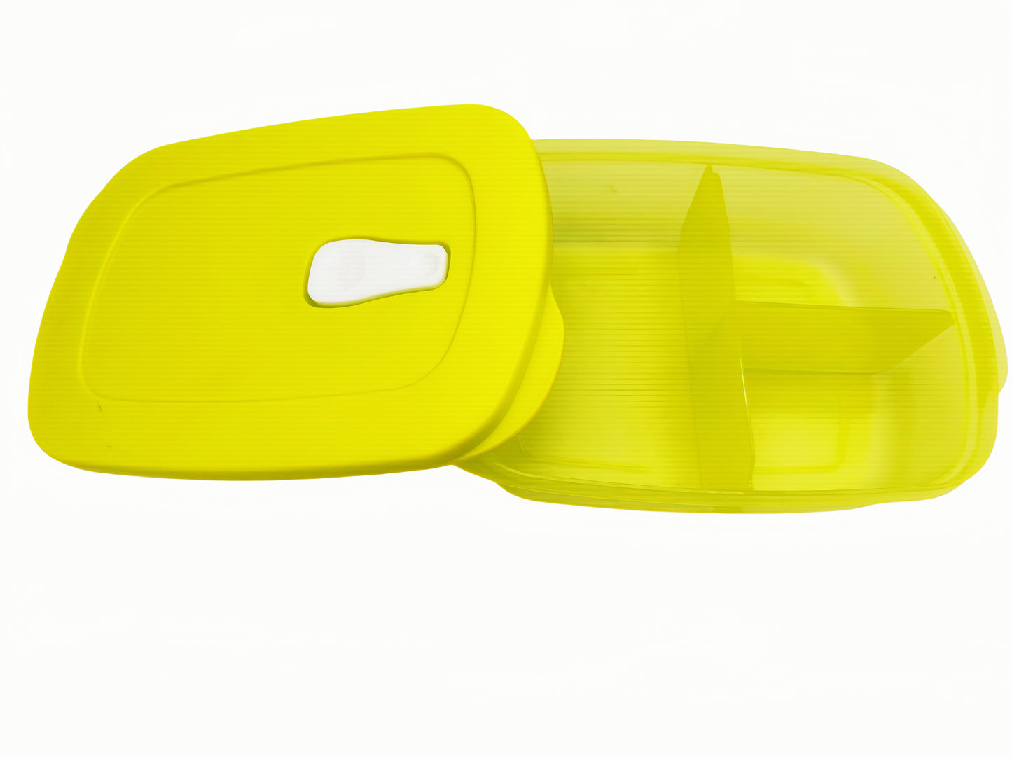 Microwave Divided Rectangle Dish Container yellow