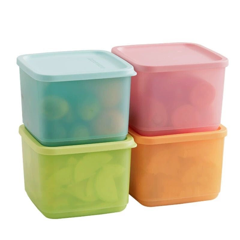 Plastic Container Set, 800ml, Set Of 4, Multicolour