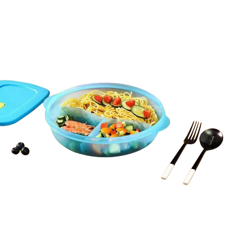 Microwave Lunch N Dish Divided Bowl Aqua Blue