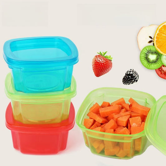 Go Baby Food Storage Containers - 3 Pack, Multicolored  Stackable Snack Containers