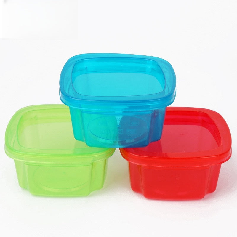 Go Baby Food Storage Containers - 3 Pack, Multicolored  Stackable Snack Containers