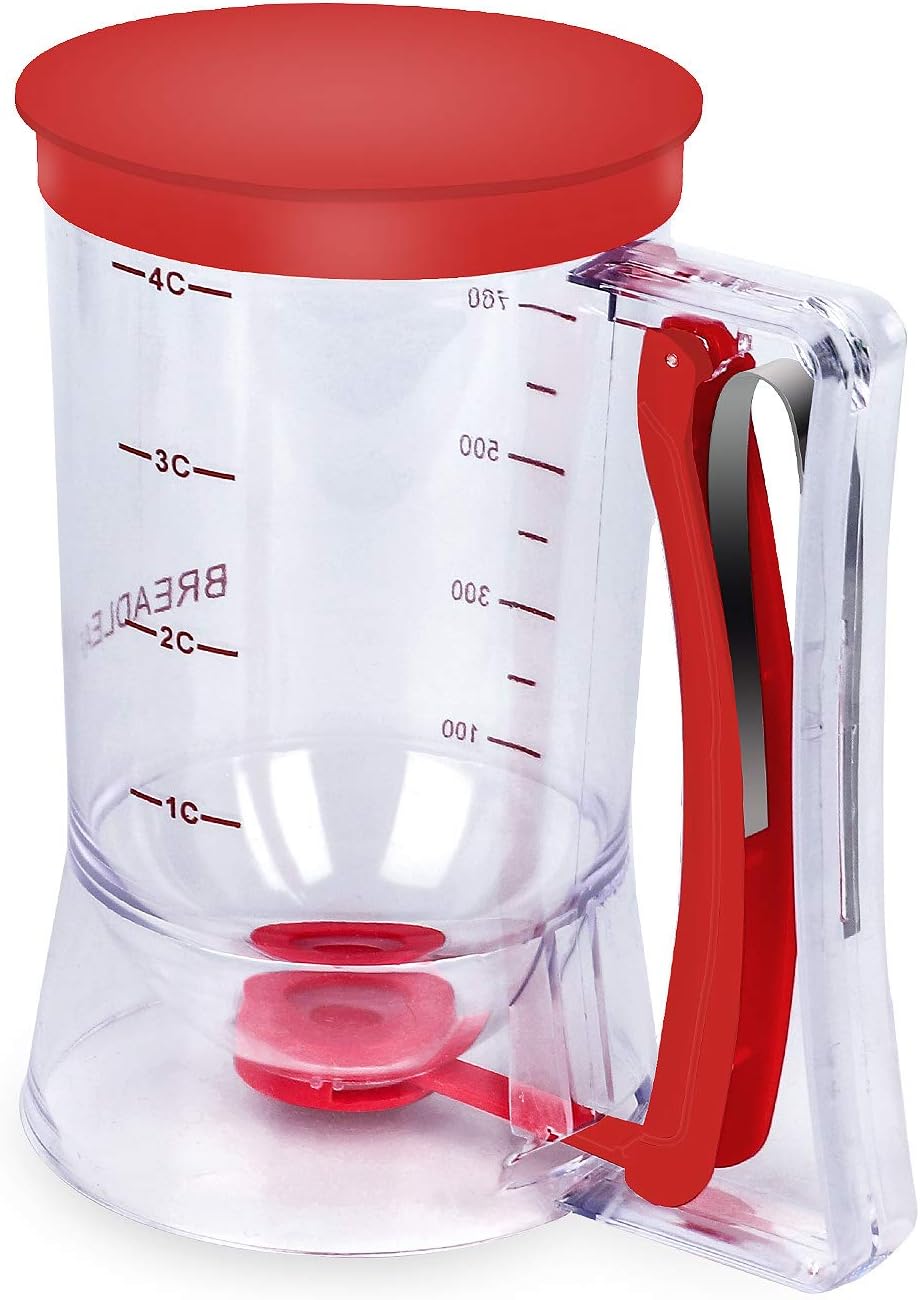 Pancake Cupcake Batter Dispenser, Batter Separator Bakeware Maker with Measuring Label