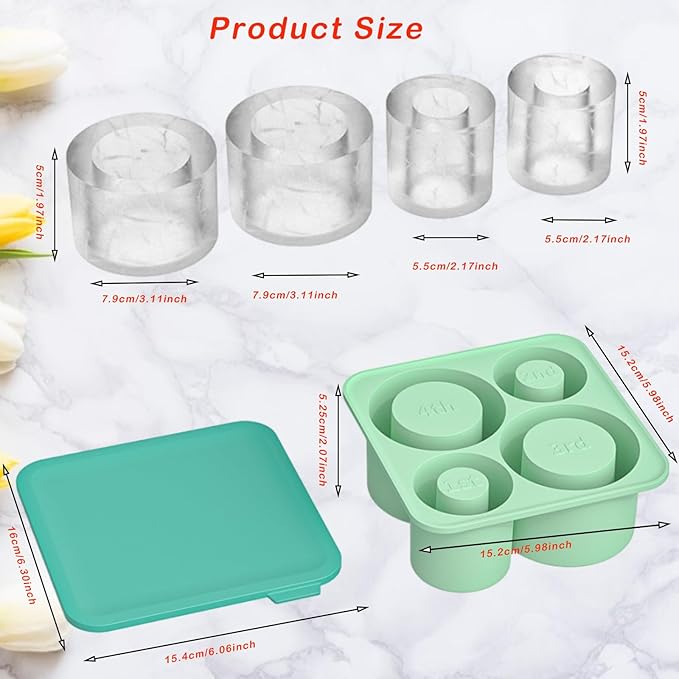 Silicone Hollow Cylinder Ice Mold (Green)