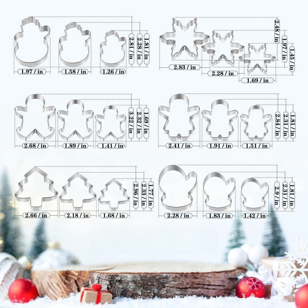 Christmas Cookie Cutter Set,18 Piece