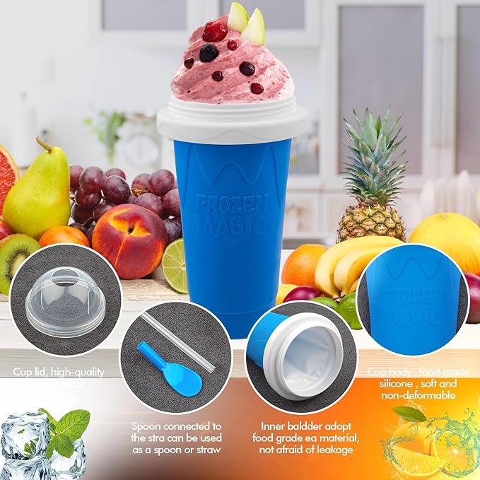 Slushie Maker Cup - Magic Quick Frozen Smoothies Cup (Blue)